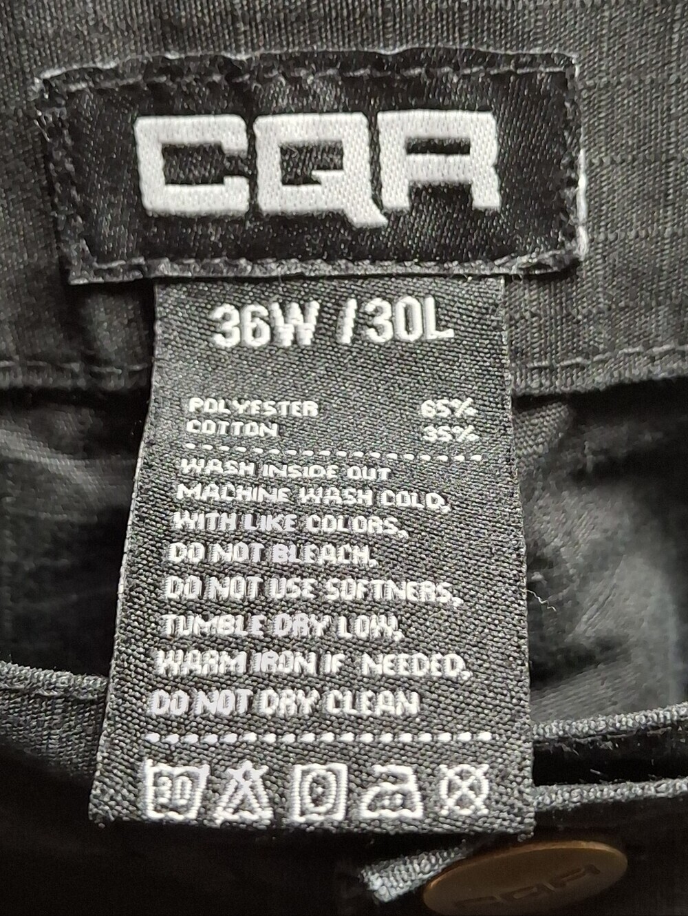 CQR Tlp-104 Lightweight Ripstop EDC Tactical Black Cargo Pants Men 36w X 30l - Picture 3 of 14